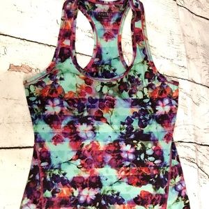 Athleta Floral Racerback Tank Multicolor Sz XS
